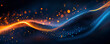 © Sergio - Abstract background with swirling, colorful ribbons of light in shades of dark blue and orange