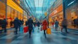 © Vasiliy - Blurry people with colorful bags rushing to the autumn sales. The concept of discounts, black Friday sales