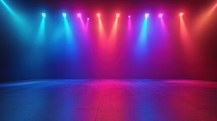 Wall Mural - Colorful Stage Lights created with Generative AI Technology, ai, generative
