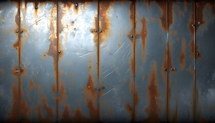 Wall Mural - Rusty galvanized steel grunge texture with weathered and aged metal patterns