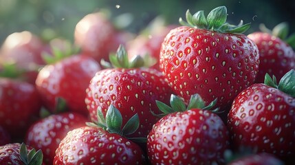 Fresh and Juicy Strawberries Piled High for Summer Recipes and Desserts