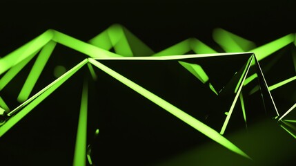 Poster - An abstract green digital backdrop. A visualization of big data. A plexus of lines based on big data.