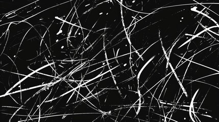 Poster - Hand drawn scribble animation pack. Black background with white scribbles. 4K resolution.