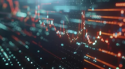 Poster - An animation of a financial business chart showing profits and losses over time in 4K