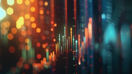 Poster - In this 4K animation, a growing graph and Success Arrow of a currency rate or income are shown. Economics infographics with global data. Motion background with changing dots.