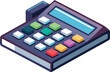 © OKAN - Isometric calculator with colorful buttons, technology and business finance tool