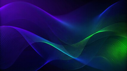 Wall Mural - purple violet green and blue abstract line modern tech on neon background. modern smooth wavy lines.