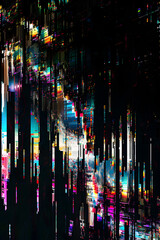 Wall Mural - A black and white image with a lot of lines and splatters of color