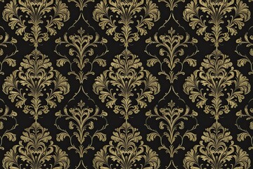 Luxurious Damask Seamless Design with Shimmering Onyx Patterns and Timeless Geometric Repeat