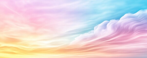 Wall Mural - purple, yellow, blue gradient sky with cloud background