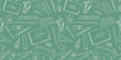 © Anna - seamless pattern with stationery and stuff for school and education in doodle style. design for website poster backdrop wallpaper background banner package wrapping textile print