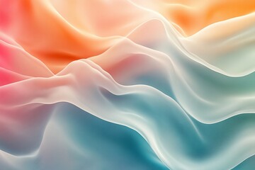 Wall Mural - Soft, flowing abstract fabric in pastel colors creating a serene and dreamy atmosphere.