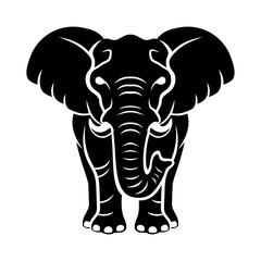 Sticker - Elephant standing icon isolated on white background.