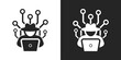 © Prarthana - Hacker dark web sign black and white icon vector design