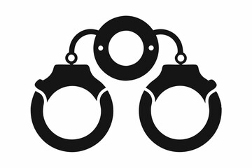 Handcuff Silhouette vector illustration.