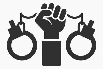 Handcuff Silhouette vector illustration.