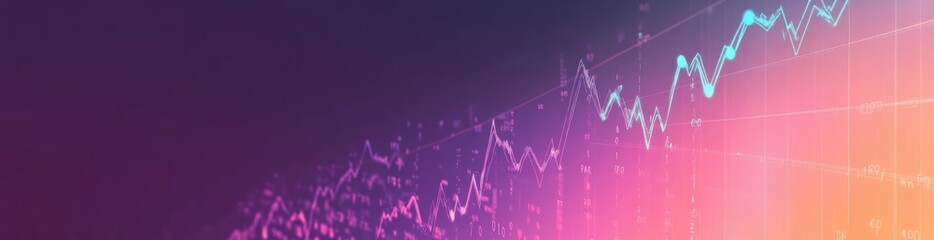Abstract graphic depicting data trends with vibrant colors and line graphs.