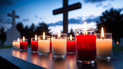 Canvas Print - candles in church