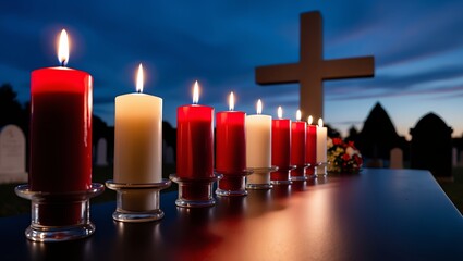 Canvas Print - candles and church