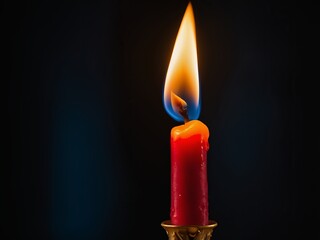 Canvas Print - burning candle on black background