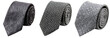 © MinimalZine - Stylish Gray Necktie Trio, isolated on transparent background.