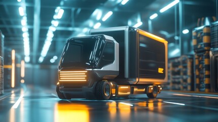 Wall Mural - futuristic logistic delivery hologram