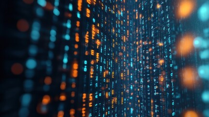 Digital binary business code matrix background