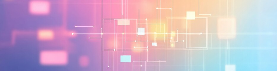 Abstract digital background with geometric shapes and soft colors, suggesting technology themes.