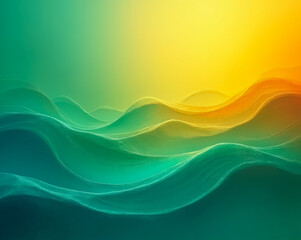 Wall Mural - yellow green waves elements abstract background