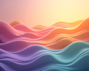 Wall Mural - purple yellow wave elements abstract background