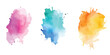 © Towhidul - Set of watercolor circles multicolored, Colors watercolor paint stains vector backgrounds.