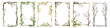 © Marlin crowell - Set watercolor frame border floral trees branches form rectangular shape design resources elements