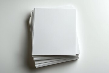 Blank A4 Stacked Paper Mockup isolated created with Generative AI