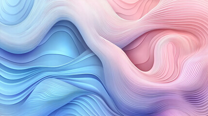 Wall Mural - Abstract Pink and Blue Wavy Lines