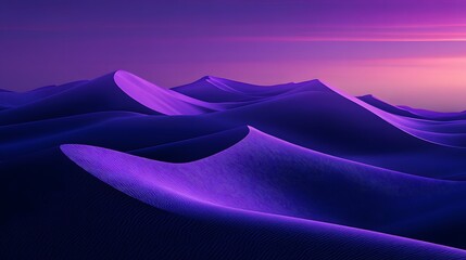 Purple dunes at night, a purple and blue gradient sky