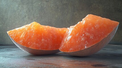 Canvas Print - Close-up of a Juicy Orange Fruit Slice