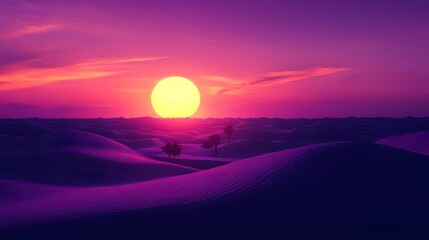 Purple dunes at night, a purple and blue gradient sky