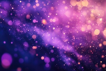 Canvas Print - bright violet bokeh lights create an abstract background with flying purple particles vivid illumina