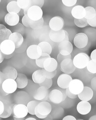 Wall Mural - unique abstract bokeh lights in gray and white creating a defocused festive atmosphere