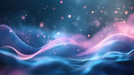 Poster - shimmering wave with a magical light effect creating an abstract background
