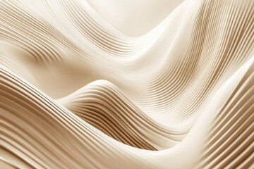 Wall Mural - beige abstract digital background featuring curved lines illustration
