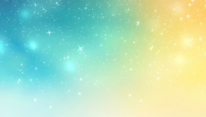 Wall Mural - light blue and yellow 2d cartoon background featuring galaxy stars blurred abstract backdrop with gr