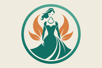 Wall Mural - A dress-to-her and improve the whole logo D.eps