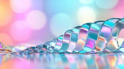 Wall Mural -   A close-up photo of a metallic item resting on a reflective surface with a soft hazy boke of light surrounding it in the background