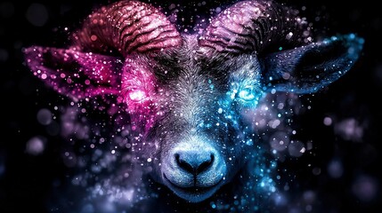 Wall Mural -   Goat in spotlight