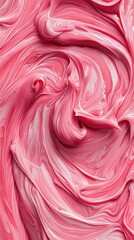 Wall Mural -   A pink and white swirl design is clearly visible in this close-up photo of a cake paper with icing The image effectively showcases the intricate details of the design, making it