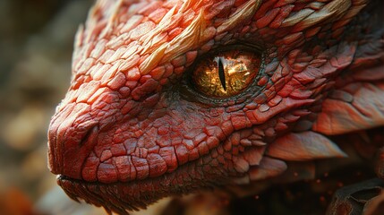 Poster - Close-Up of a Dragon's Eye: A Mystical and Powerful Creature