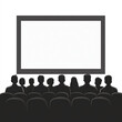© sharafmaksumov - Cinema Audience Silhouette, Illustration Isolated On White Background