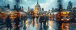 © Dalibor - Blurry scene of London transportation in motion, set against St. Paul's Cathedral.