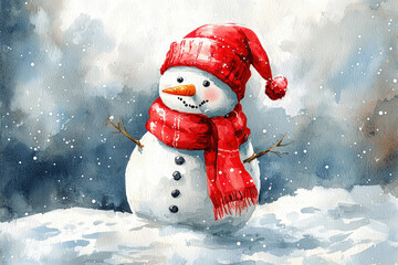 Poster - Skinny Snowman Illustration